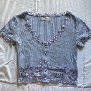 Urban Outfitters Light Blue Crop Top